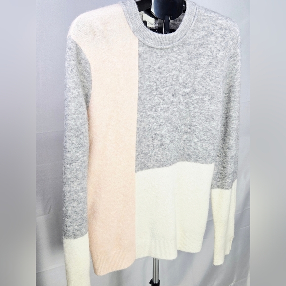 3.1 Phillip Lim Wool Alpaca Blend Color Block Quiet Luxury Sweater, Medium - Picture 3 of 5